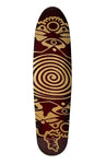 RMP Mandala Longboard Deck - Natural/Dark Maroon - 9” x 36.5”