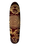 RMP Mandala Longboard Deck - Natural/Dark Maroon - 9” x 36.5”