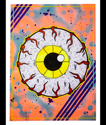 Eyeball Jam Painting - 18" x 24" - Yellow